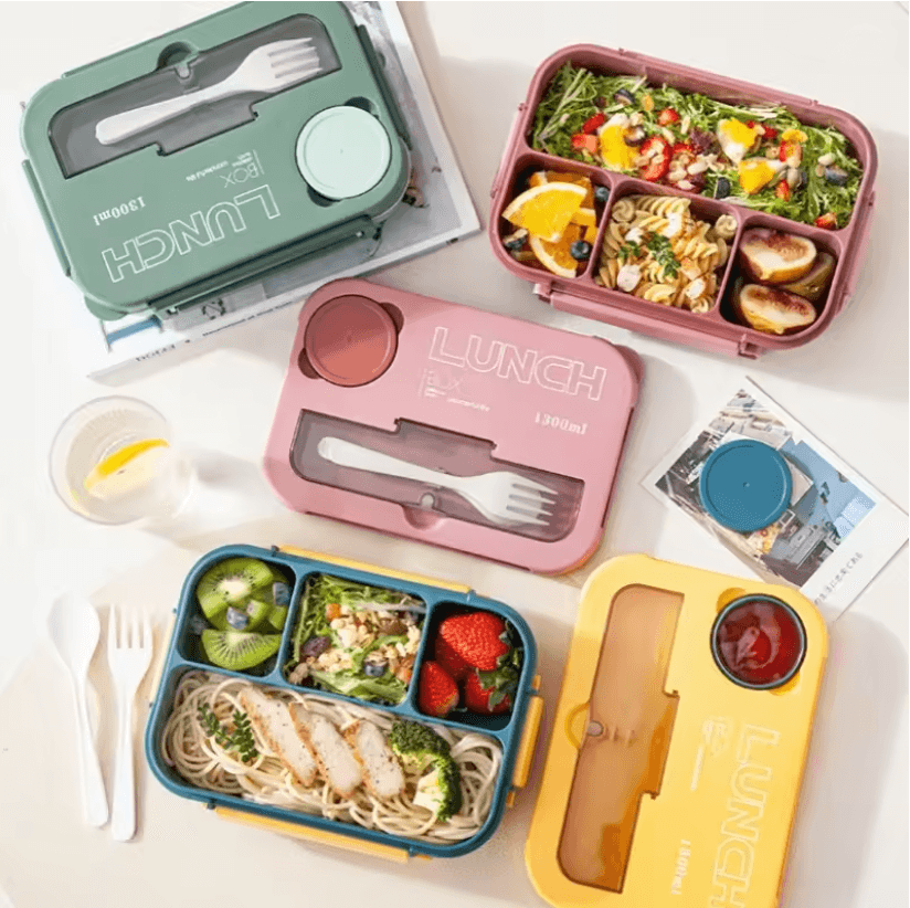 Portable Premium 1300ML Kids  Office Bento Lunch Box With Utensils 2