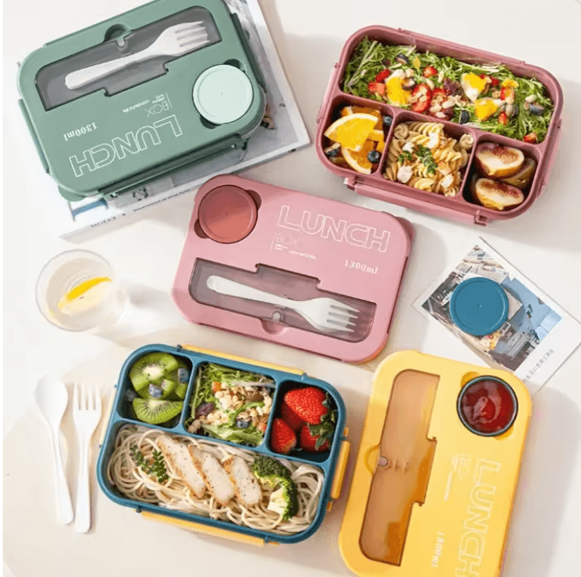 Portable Premium 1300ML Kids  Office Bento Lunch Box With Utensils 3