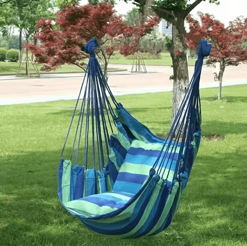 ComfySwing Portable Cotton Hammock Chair for Indoor and Outdoor Relaxation