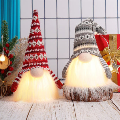 Christmas Decoration Home LED Faceless Doll Elf Gnome With Lights Navidad Children New Year Gift 3