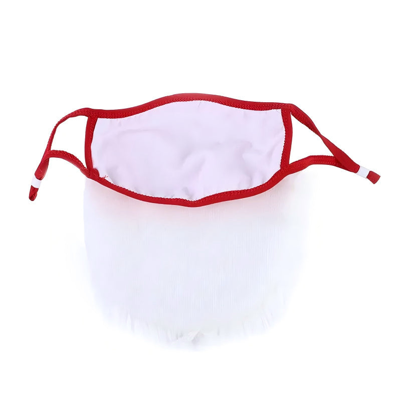 Santa Claus Costume Prop Christmas Beard Mask Red White Beard Mask Fun Holiday Prank 2