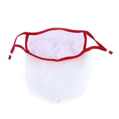 Santa Claus Costume Prop Christmas Beard Mask Red White Beard Mask Fun Holiday Prank 2