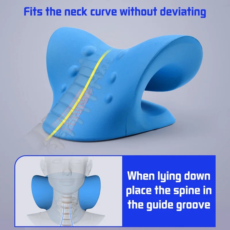 Neck Massage Pillow Neck Shoulder Cervical Chiropractic Traction Device Massage Pillow For Pain Rel 2