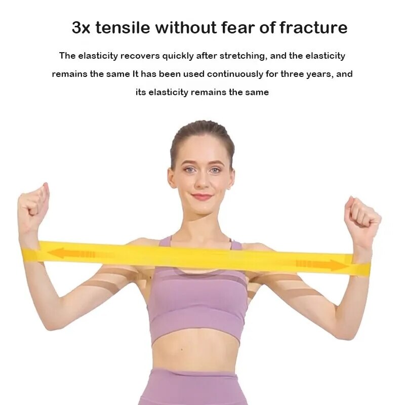 Fitness Elastic Belt Yoga Tension Belt Tension Ring Stretching Exercise Belt Resistance Belt Squat  2