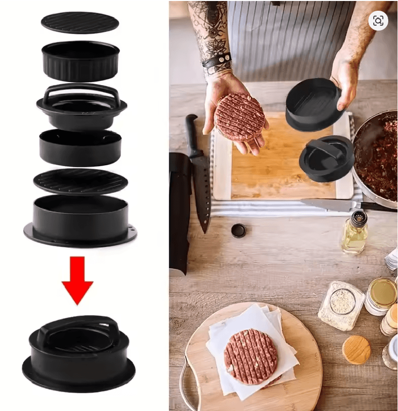 GrillPro 3 In 1 Burger Press And Patty Maker For Perfect Homemade Burgers 2