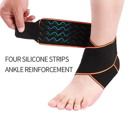 Sports Strain Wraps Bandages Weave, Professional Elastic Ankle Support Brace, Ankle Protector for Fitness Running