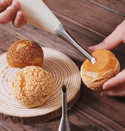 CremeCraft Stainless Steel Puff Nozzle Set for Cake and Pastry Decorating