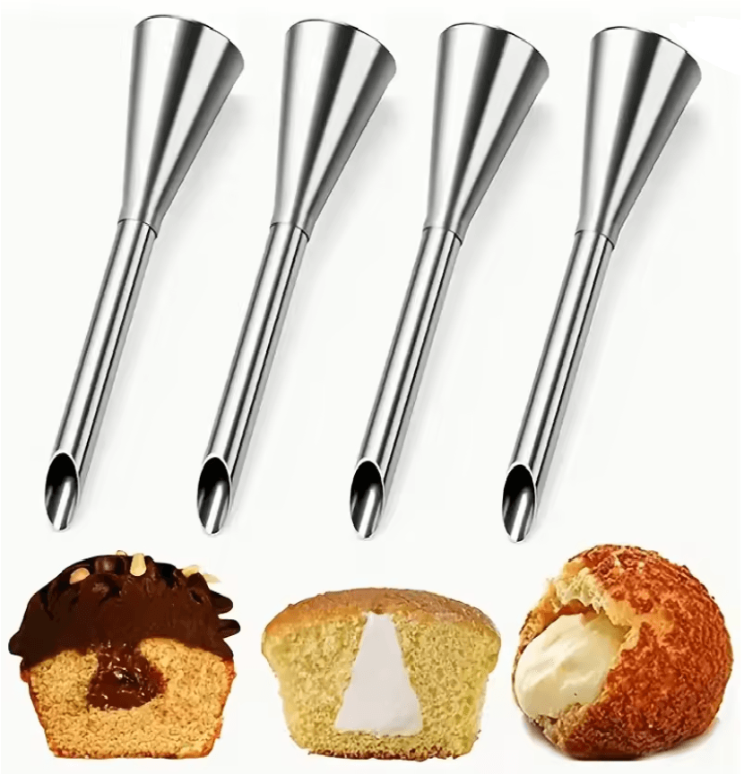 CremeCraft Stainless Steel Puff Nozzle Set For Cake And Pastry Decorating 6