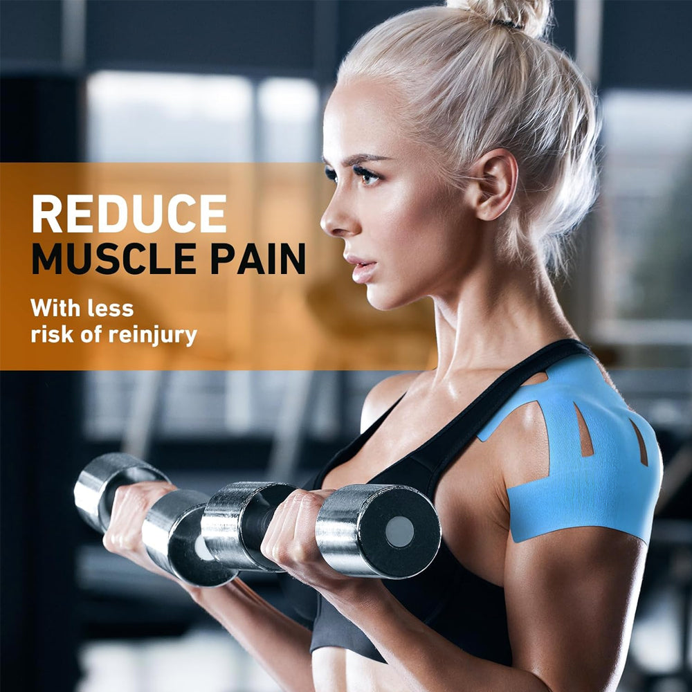 Waterproof Kinesiology Tape, Precut Shoulder Support, Rotator Cuff Injury, Pain Relief, Elastic