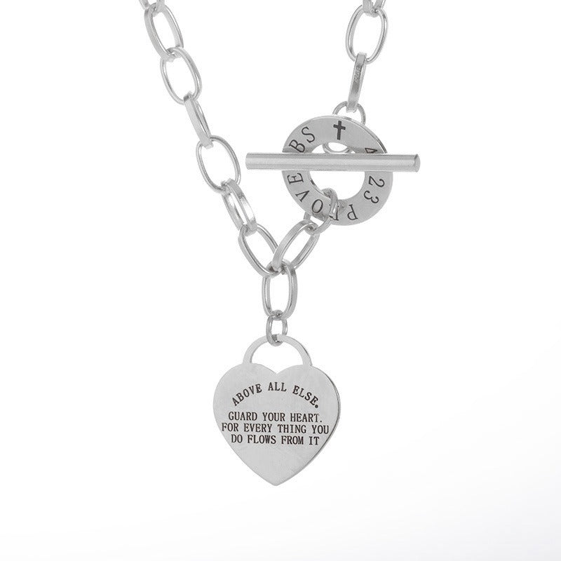New Trendy Lip Chain, Stainless Steel Love Heart, Pendant Necklace Jewelry, Necklace For Women, Free Shipping