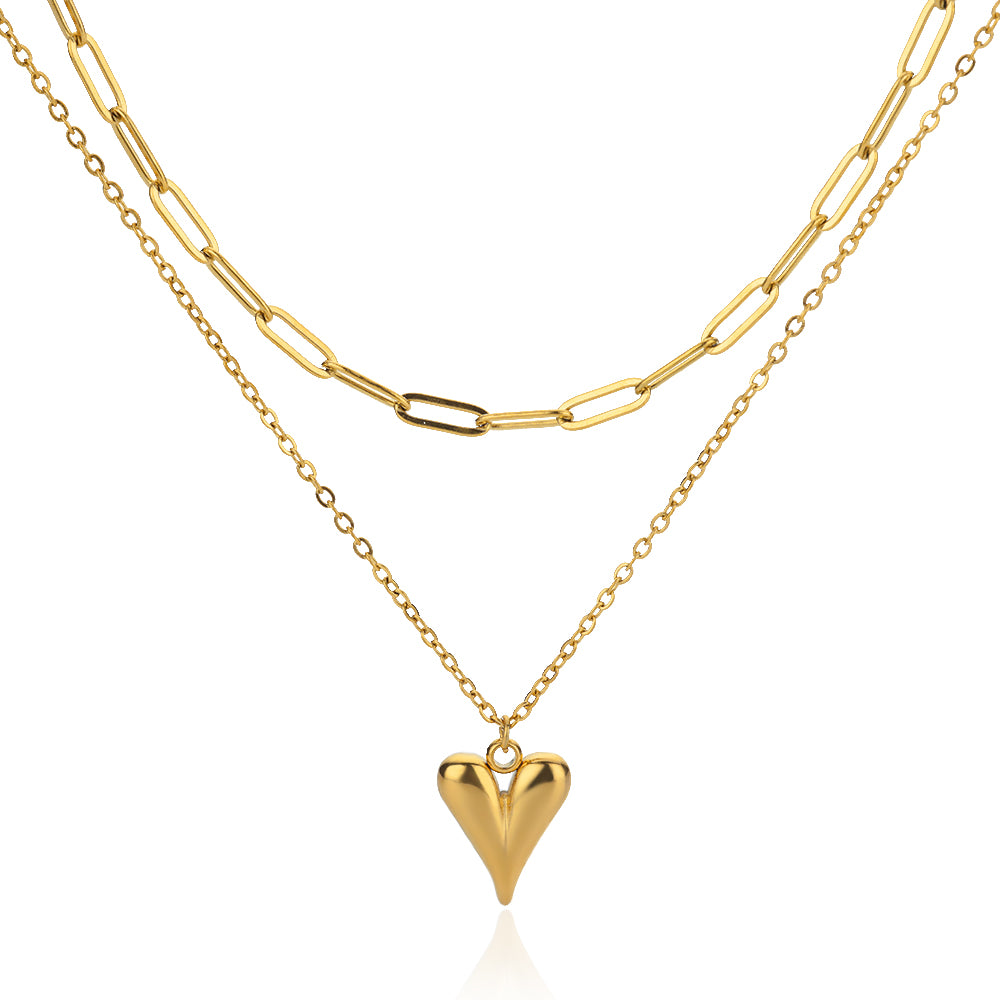 New Trendy Lip Chain, Stainless Steel Love Heart, Pendant Necklace Jewelry, Necklace For Women, Free Shipping