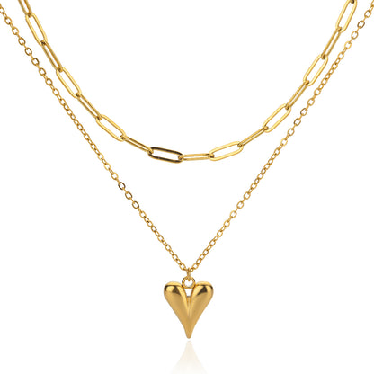 New Trendy Lip Chain, Stainless Steel Love Heart, Pendant Necklace Jewelry, Necklace For Women, Free Shipping