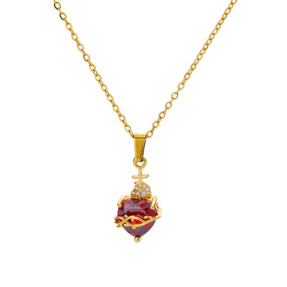 New Trendy Lip Chain, Stainless Steel Love Heart, Pendant Necklace Jewelry, Necklace For Women, Free Shipping