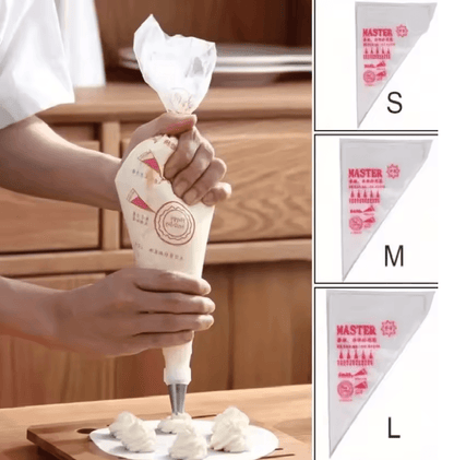 ProBake 100 Pack Thick Disposable Pastry Bags for Easy Cake and Icing Decoration