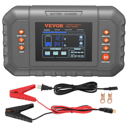 Smart Battery Charger Lithium LiFe Lead Acid AGM Gel SLA Car Charger With LCD Display Trickle Charg 8