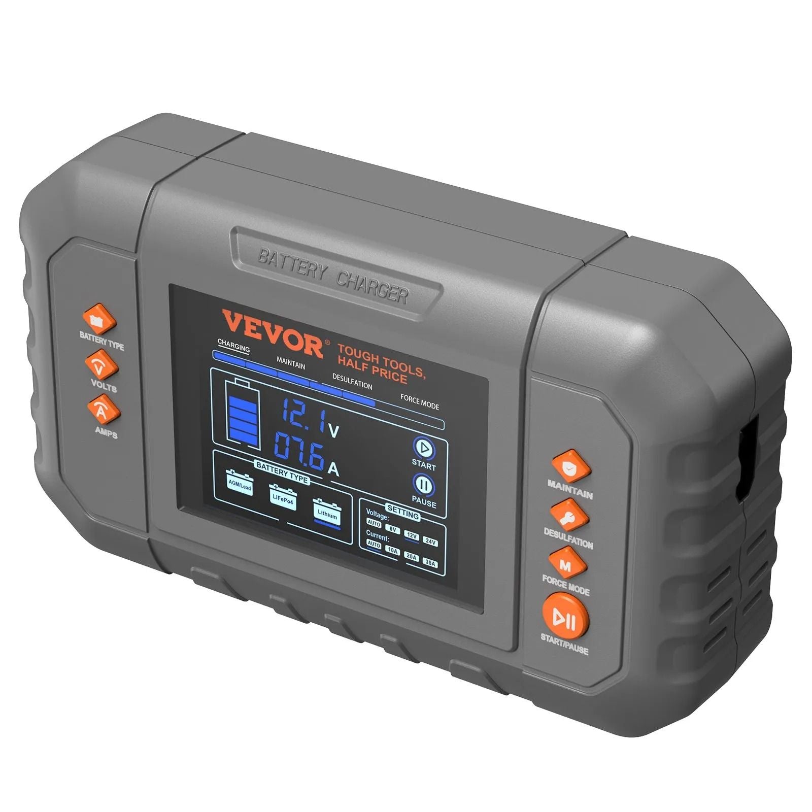 Smart Battery Charger Lithium LiFe Lead Acid AGM Gel SLA Car Charger With LCD Display Trickle Charg 10