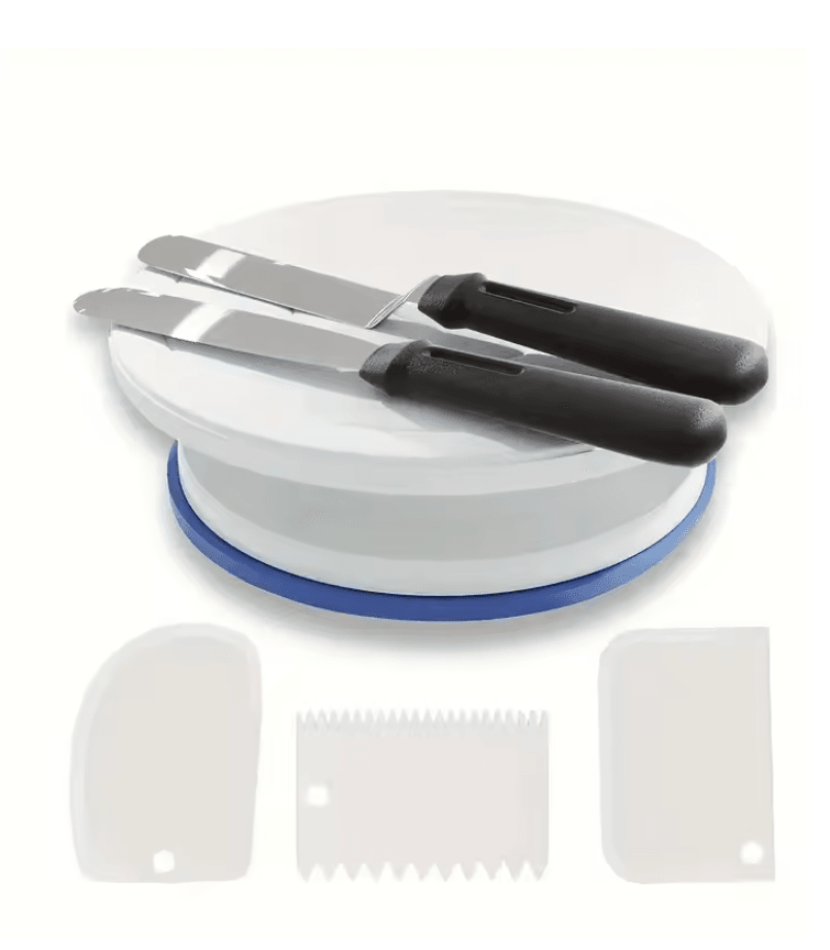 BakeEase 6 Piece Cake Turntable And Decorating Kit For Effortless Frosting And Design 5