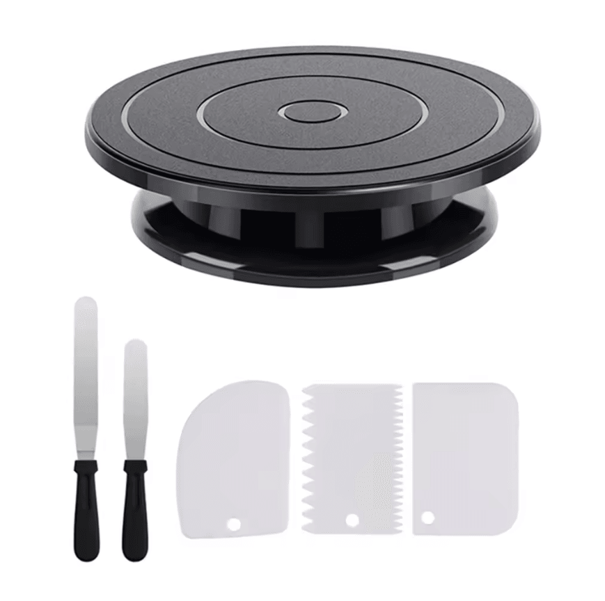 BakeEase 6 Piece Cake Turntable And Decorating Kit For Effortless Frosting And Design 6