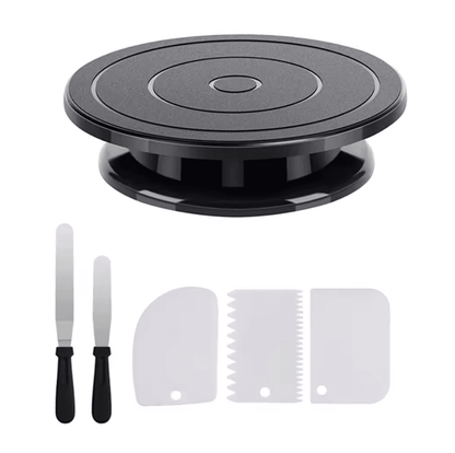 BakeEase 6 Piece Cake Turntable And Decorating Kit For Effortless Frosting And Design 6