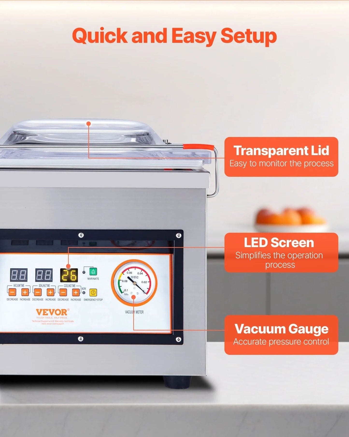 Chamber Vacuum Sealer Compact Food Packing Machine For Meats Marinades And Wet Foods Professional V 4