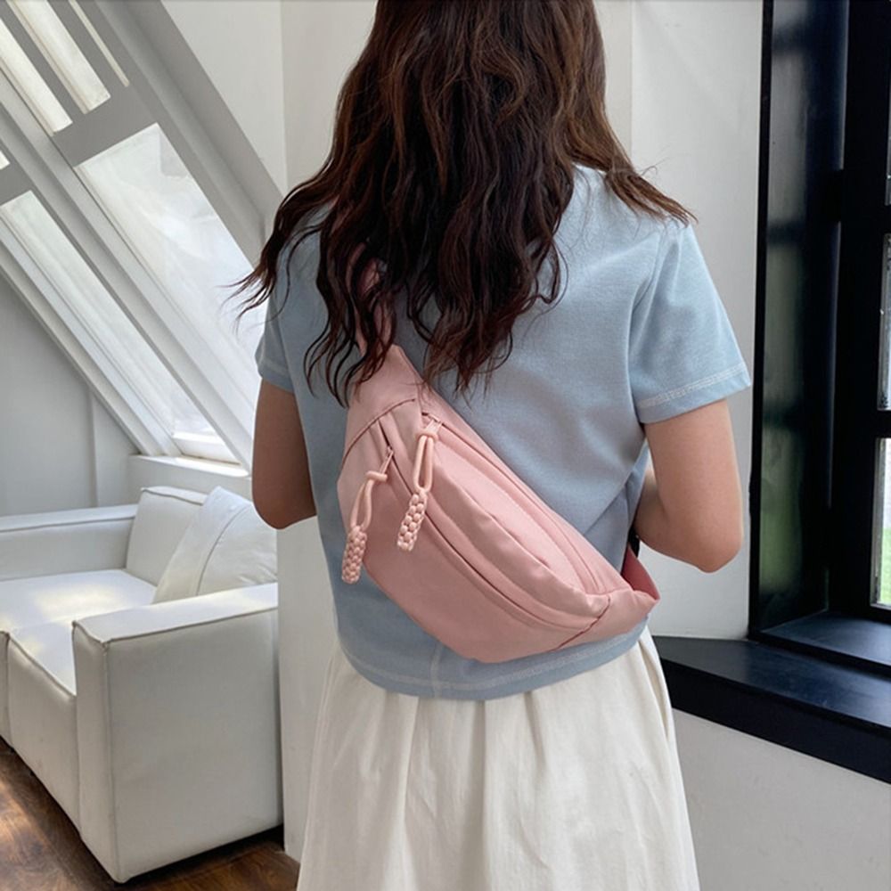 Canvas Crossbody Bags Solid Womens Chest Bag Waterproof Sling Waist Pack Hiking Bag Handbags Ladies 2