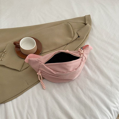 Canvas Crossbody Bags Solid Womens Chest Bag Waterproof Sling Waist Pack Hiking Bag Handbags Ladies 4