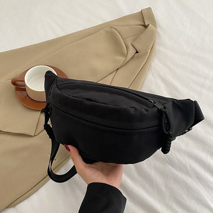 Canvas Crossbody Bags Solid Womens Chest Bag Waterproof Sling Waist Pack Hiking Bag Handbags Ladies 7