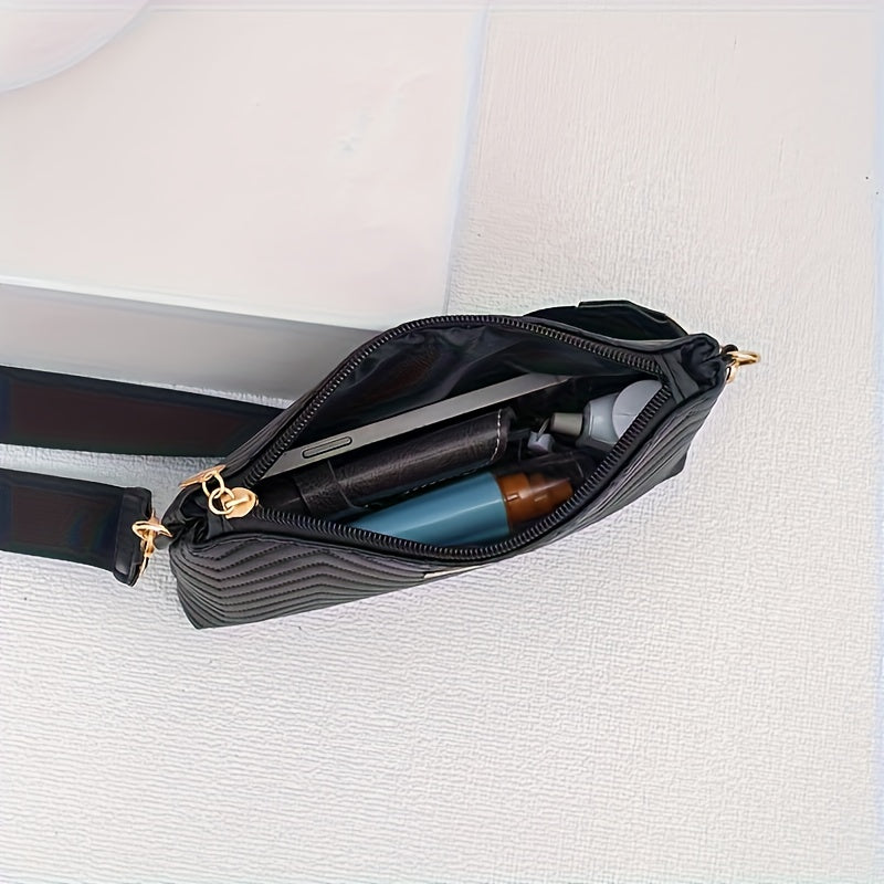 Solid Color Chain Crossbody Bag, Minimalist Small Shoulder Purse for Women, Elegant Everyday Handbag