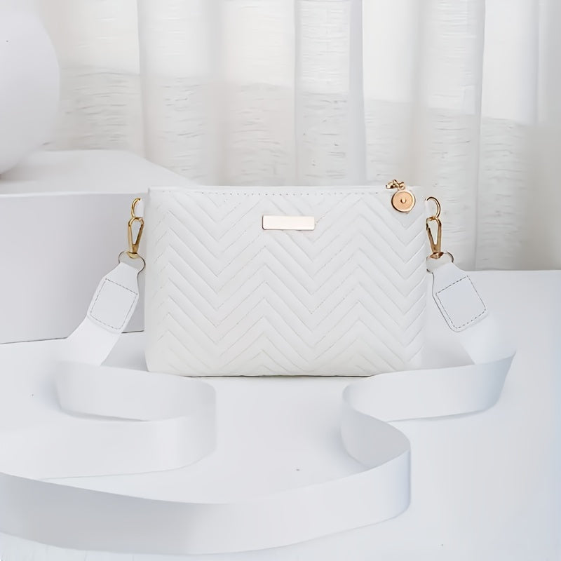 Solid Color Chain Crossbody Bag, Minimalist Small Shoulder Purse for Women, Elegant Everyday Handbag