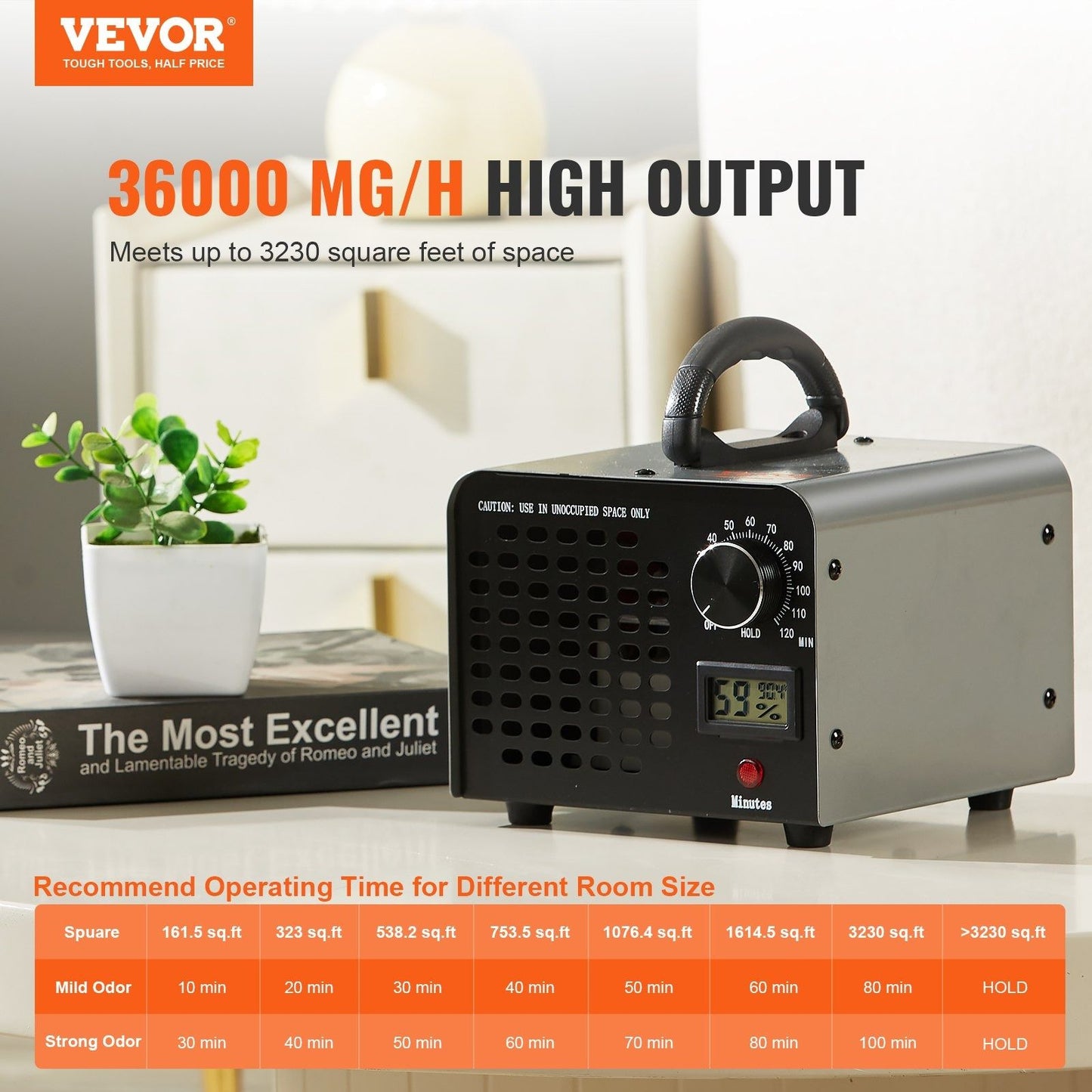 High Capacity Ozone Generator Commercial Industrial Odor Remover Air Ionizer Deodorizer For Home An 5