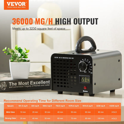 High Capacity Ozone Generator Commercial Industrial Odor Remover Air Ionizer Deodorizer For Home An 5