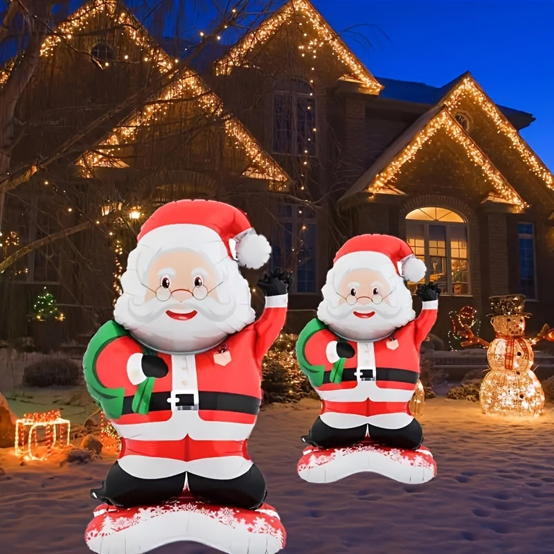 Tall Christmas Party Decor Extra Large Santa Claus Foil Balloon Decoration Santa In Red Suit And Gr 3
