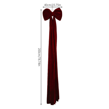 Christmas Tree Decoration, Large Wine Red Bow Pendant, Non Fallen Elegant Bow for Festive Holiday Decor