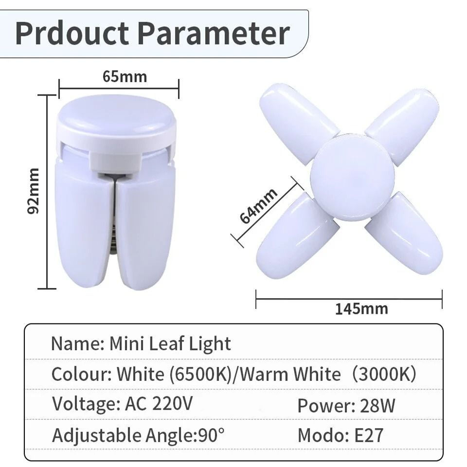 Foldable Fan Shape LED Bulb 28W Ceiling Light 3