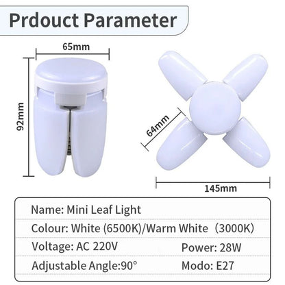 Foldable Fan Shape LED Bulb 28W Ceiling Light 3