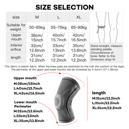 Meniscus Silicone Compression Knee Pads Strap Sport Knee Braces Basketball Patella Medial Support R 5