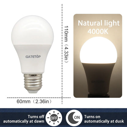 Dusk To Dawn Light Sensor Bulb 10W 110V220V Automatic LED For Garage And Outdoor Use 8