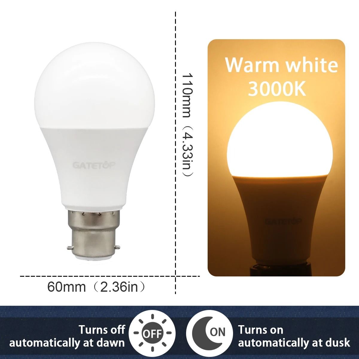 Dusk To Dawn Light Sensor Bulb 10W 110V220V Automatic LED For Garage And Outdoor Use 9