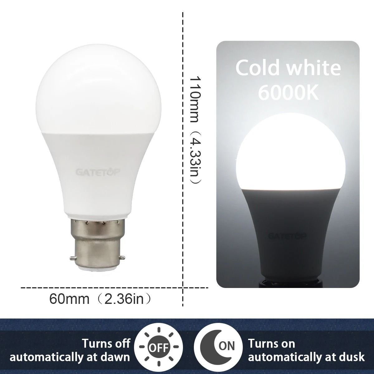 Dusk To Dawn Light Sensor Bulb 10W 110V220V Automatic LED For Garage And Outdoor Use 11