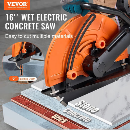 Electric Concrete Saw Wet Dry Circular Cutter With Pump And Blade Max Adjustable Depth For Cutting  5