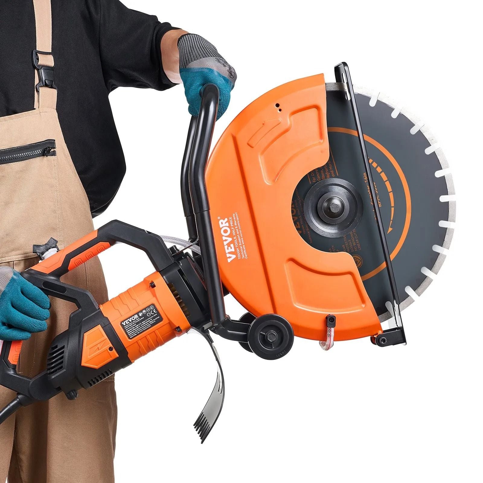 Electric Concrete Saw Wet Dry Circular Cutter With Pump And Blade Max Adjustable Depth For Cutting  8