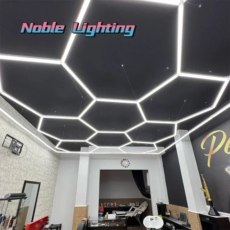 Hexagon Garage LED Light Honeycomb Ceiling Lamp For Workshop And Studio 3