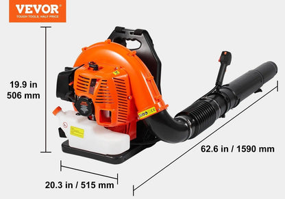 Cycle Gas Leaf Blower Backpack MPH Powerful Air Volume Tank Ideal For Lawn Care Snow Removal And Ya 9