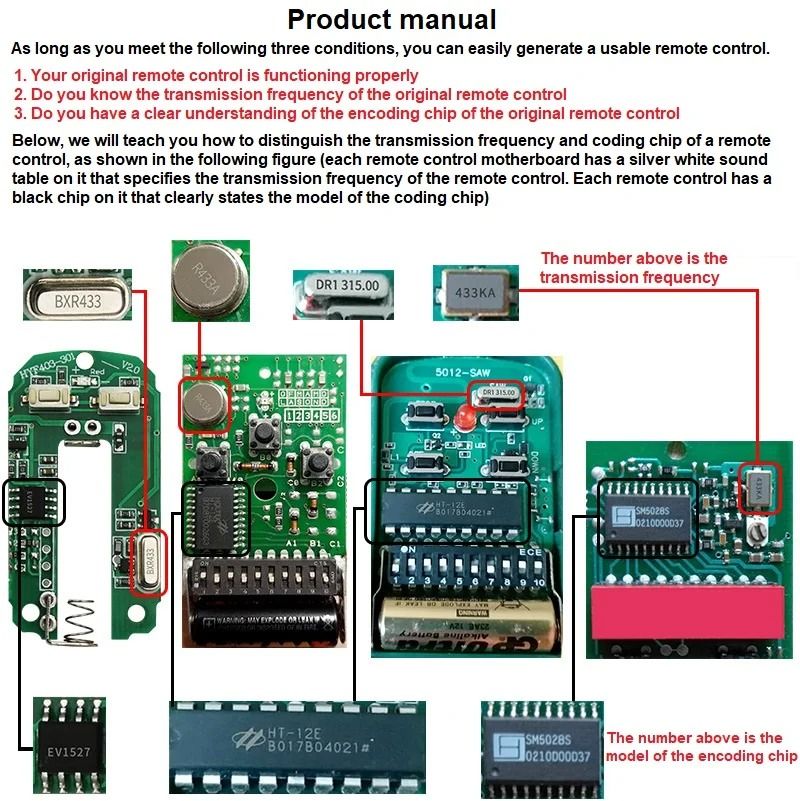 433MHz 4Button Colorful Remote Duplicator Keychain 6