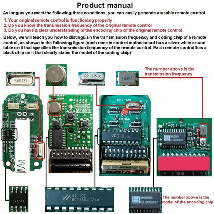 433MHz 4Button Colorful Remote Duplicator Keychain 6