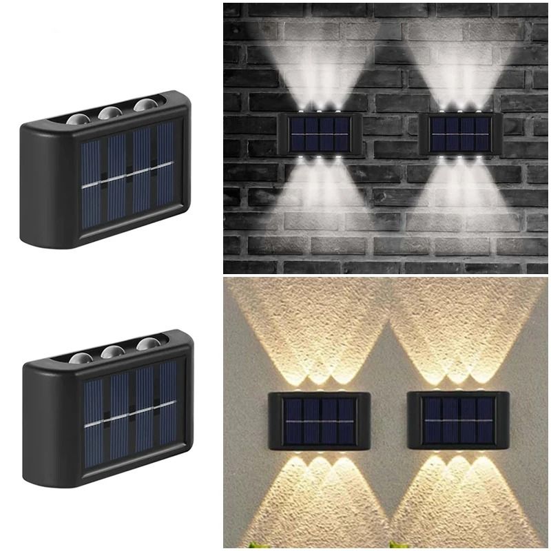 Solar Garden Wall Light Outdoor Waterproof Up and Down Lamp (2-Pack)