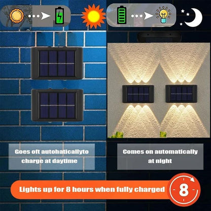 Solar Garden Wall Light Outdoor Waterproof Up And Down Lamp 2Pack 1