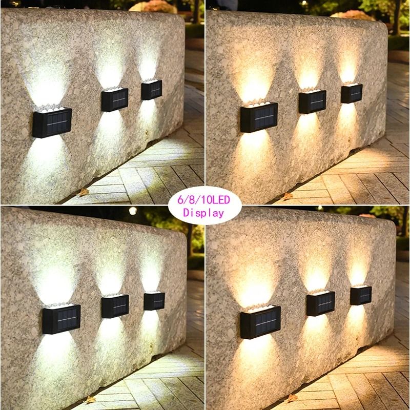 Solar Garden Wall Light Outdoor Waterproof Up And Down Lamp 2Pack 4