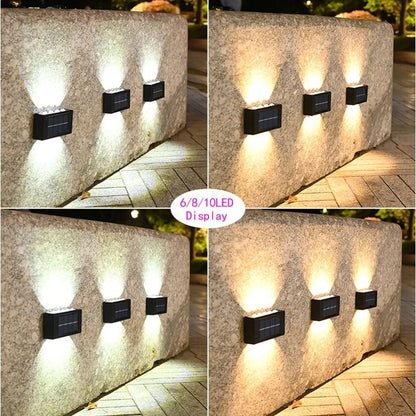 Solar Garden Wall Light Outdoor Waterproof Up And Down Lamp 2Pack 4