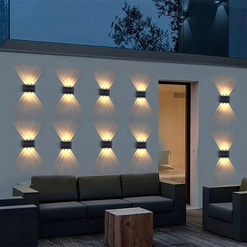 Solar Garden Wall Light Outdoor Waterproof Up And Down Lamp 2Pack 5